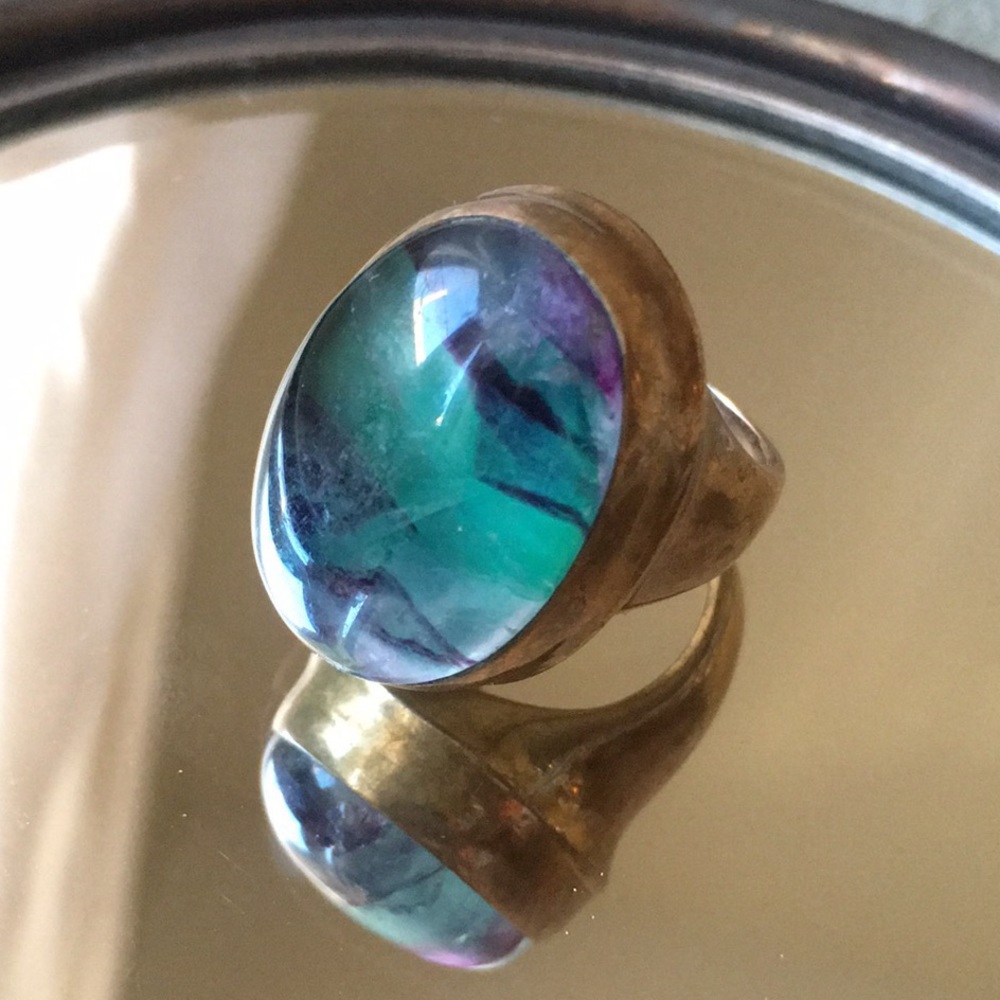 Stephen Dweck Oval fluorite Ring 6.5